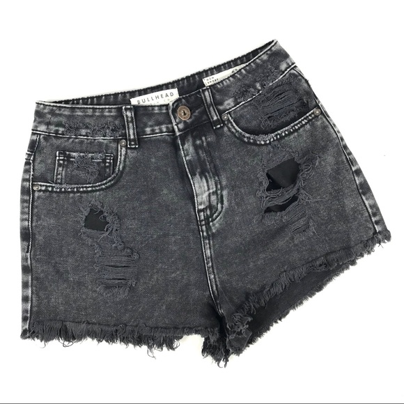 Bullhead Pants - Bullhead black distressed mom shorts high rise Bullhead Pants - Bullhead black distressed mom shorts high rise